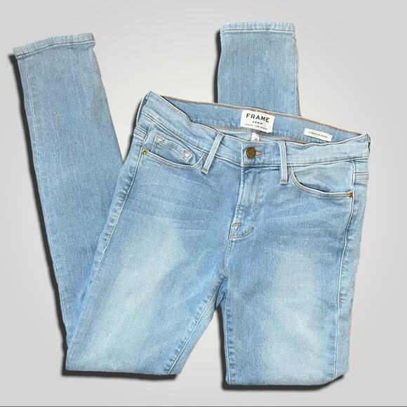 FRAME BOHO COUNTRY WESTERN LE SKINNY DE JEANNE LIGHT WASH DENIM JEANS SMALL 28 - Picture 4 of 10